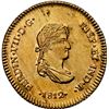 Image 1 : PERU, Lima, gold bust 2 escudos, Ferdinand VII, 1812 JP, small bust, rare, NGC AU 55, "top pop," ex-