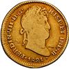Image 1 : PERU, Lima, gold bust 2 escudos, Ferdinand VII, 1821 JP, large bust, rare, NGC VF 20, finest and onl