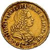 Image 1 : PERU, Lima, gold bust 1 escudo, Ferdinand VI, 1756 JM, second bust, very rare, NGC AU details / clea