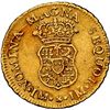 Image 2 : PERU, Lima, gold bust 1 escudo, Ferdinand VI, 1756 JM, second bust, very rare, NGC AU details / clea