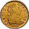 Image 1 : PERU, Lima, gold bust 1 escudo, Charles III, 1767 JM, second bust ("rat nose"), very rare, NGC XF de