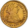 Image 1 : PERU, Lima, gold bust 1 escudo, Charles III, 1787 MI, NGC AU 58, finest known in NGC census, ex-Alme