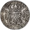 Image 2 : PERU, Lima, pillar 8 reales, Charles III, 1764 JM, no dot over right mintmark, with chopmarks, rare,