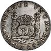 Image 1 : PERU, Lima, pillar 8 reales, Charles III, 1769 JM, crowns alike, no dot over right mintmark, ex-Bram