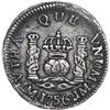 Image 1 : PERU, Lima, pillar ½ real, Ferdinand VI, 1756 JM, no • after HISP, very rare, ex-O'Brien.