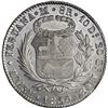 Image 2 : PERU, Lima, 8 reales, 1850 MB, incuse ornaments on edge.