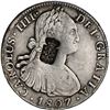 Image 1 : PORTUGAL, 870 reis, Maria II, crowned-arms countermark (1834) on a Mexico City, Mexico, bust 8 reale
