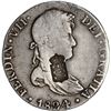 Image 1 : PORTUGAL, 870 reis, Maria II, crowned-arms countermark (1834) on a Cuzco, Peru, bust 8 reales, Ferdi
