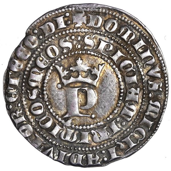 SPAIN (Castile and León), Seville, 1 real, Pedro I ("the Cruel"), no date (1350-69), N/M in INIMICOS