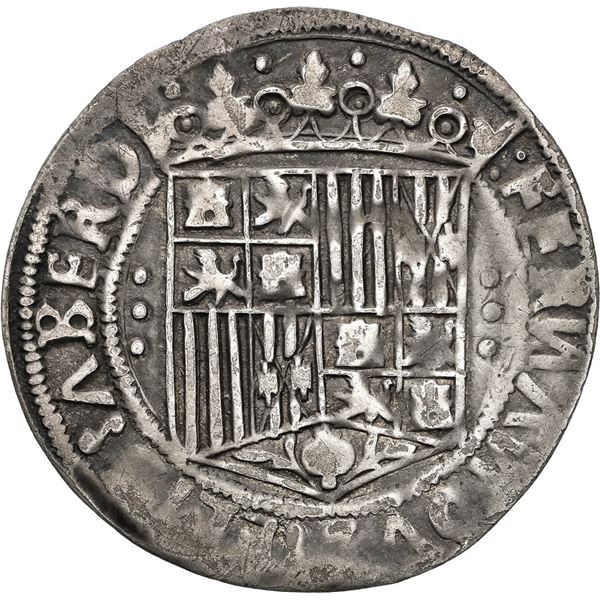 SPAIN (special issue for New World use), Seville, 1 real, Ferdinand-Isabel, assayer column of three 