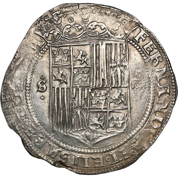 SPAIN, Seville, 4 reales, Ferdinand-Isabel, assayer * on reverse, mintmark oSo to left on obverse, N