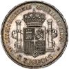 Image 2 : SPAIN, Madrid, proof 5 pesetas, Amadeo I, 1871 SD-M, 18-71 inside stars, very rare, NGC PF 64, "top 