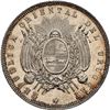 Image 1 : URUGUAY, struck in Paris, 1 peso, 1877-A, NGC UNC details / cleaned.