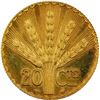 Image 2 : URUGUAY, struck in Paris, gold off-metal proof essai 20 centésimos, 1930, rare, PCGS SP63.