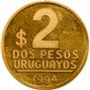 Image 2 : URUGUAY, struck in Buenos Aires, gold off-metal proof essai 2 pesos, 1994, very rare, PCGS SP65, fin