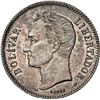 Image 1 : VENEZUELA, struck at the Paris mint, 2 bolívares, 1905, upright 5, NGC AU 58, ex-Gamboa.