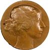 Image 1 : BELGIUM, bronze medal, no date (1912), Vanity (woman / skull), by Eugene de Bremaecker, PCGS MS62.