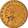 Image 1 : UNITED STATES, Philadelphia mint, gold $2½ Indian Head quarter eagle, 1912, NGC AU 58.