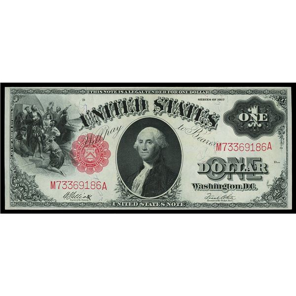 UNITED STATES, $1 United States Note, series of 1917, serial M73369186A, Elliott-White.