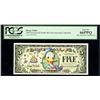 Image 1 : UNITED STATES, 5 Disney dollars, 2005, serial T00445696, Donald Duck, PCGS Currency Gem New 66 PPQ, 
