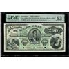 Image 1 : ARGENTINA, Buenos Aires, Provincia de Buenos Ayres, 200 pesos specimen, 1-1-1869, PMG Choice UNC 63,