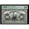 Image 1 : BOLIVIA, La Paz, Banco de la Nación Boliviana, 100 bolivianos specimen, 11-5-1911, series A, PMG Cho