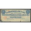 Image 1 : CUBA, República de Cuba, 5 pesos, 17-8-1869, serial 1256, ex-Busto.