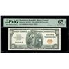 Image 1 : DOMINICAN REPUBLIC, Banco Central, 100 pesos oro, (1959), serial 002690A, PMG Gem UNC 65 EPQ, ex-Bus