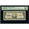 Image 1 : DOMINICAN REPUBLIC, Banco Central, 20 pesos oro, (1952), serial A609999A, PMG VF 30, ex-Busto.