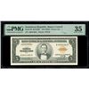 Image 1 : DOMINICAN REPUBLIC, Banco Central, 5 pesos oro, (1953), serial A004106A, PMG Choice VF 35, ex-Busto.