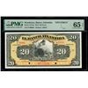 Image 1 : HONDURAS, Banco Atlantida, 20 lempiras specimen, 1-4-1931, series P, PMG Gem UNC 65 EPQ.