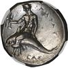 Image 2 : ANCIENT GREEK, Calabria, Taras, AR didrachm, 302-280 BC, "boy on dolphin," NGC XF.