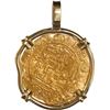 Image 2 : SPAIN, Seville, gold 1 escudo, Charles-Joanna, assayer * to left, mintmark S to right, mounted cross