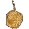 Image 1 : COLOMBIA, Bogotá, gold cob 2 escudos, 1711, no assayer (Arce), ex-1715 Fleet, mounted cross-side out