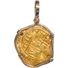 Image 2 : COLOMBIA, Bogotá, gold cob 2 escudos, 1711, no assayer (Arce), ex-1715 Fleet, mounted cross-side out