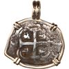 Image 1 : BOLIVIA, Potosí, cob 2 reales, 1762 (V)-Y, mounted in 14K gold pendant with fixed bail