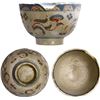 Image 1 : Blue-, white-, and red-glazed Delftware teacup, nearly intact, ex-pirate ship Golden Fleece (1686).