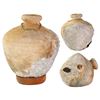 Image 1 : Earthenware "olive" jar, intact, partially encrusted, with wooden stand, ex-Guadalupe (1724).