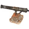 Image 1 : Bronze swivel-cannon, probably from the Dutch East Indies, 1700s, with ornate mahogany stand.