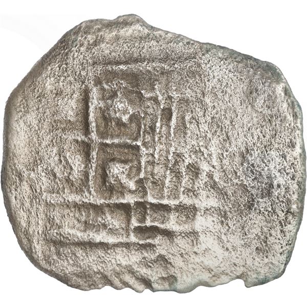 BOLIVIA, Potosí, cob 8 reales, Philip III, assayer not visible, quadrants of cross transposed, Grade