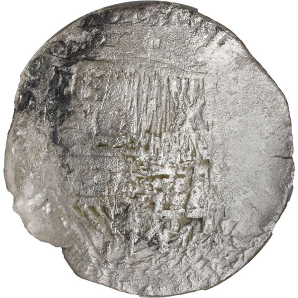 BOLIVIA, Potosí, cob 8 reales, Philip III, assayer not visible, Grade 2, NGC Shipwreck Effect (São J