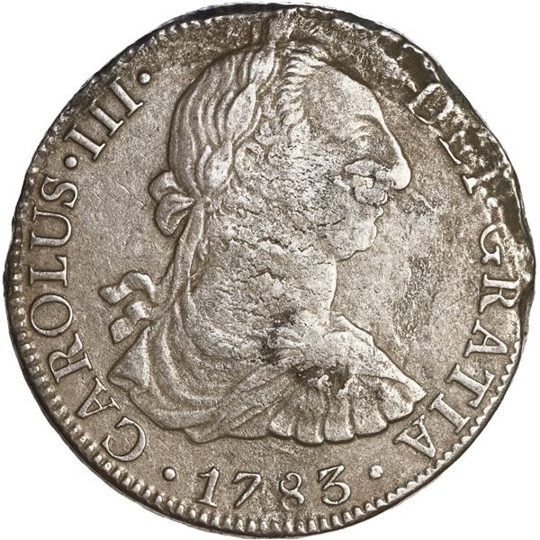 MEXICO, Mexico City, bust 8 reales, Charles III, 1783 (FF).
