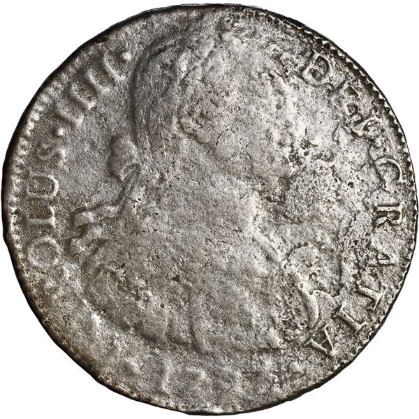 MEXICO, Mexico City, bust 8 reales, Charles IV, 1793 FM.