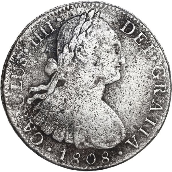 MEXICO, Mexico City, bust 8 reales, Charles IV, 1808 TH.