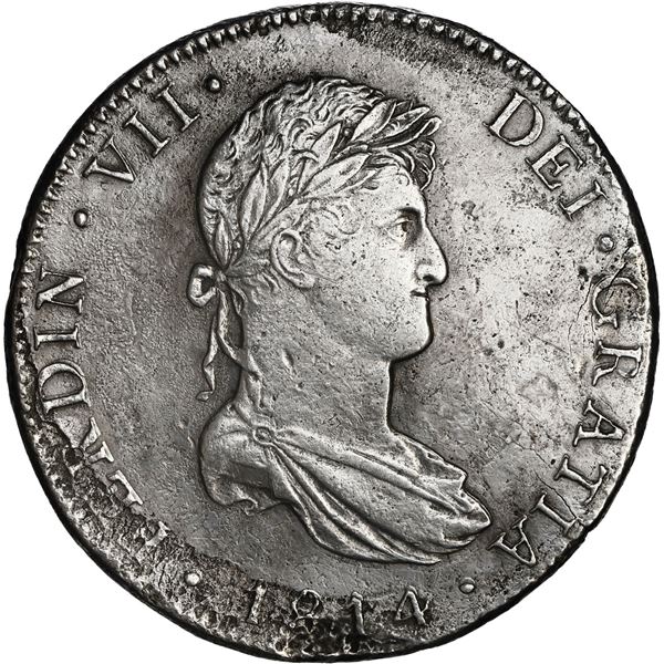 MEXICO, Mexico City, bust 8 reales, Ferdinand VII, 1814 JJ.
