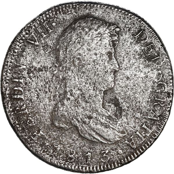 BOLIVIA, Potosí, bust 8 reales, Ferdinand VII, 1813 PJ.