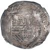 Image 1 : MEXICO, Mexico City, cob 4 reales, Philip II, assayer O below mintmark oM to right, NGC XF details /