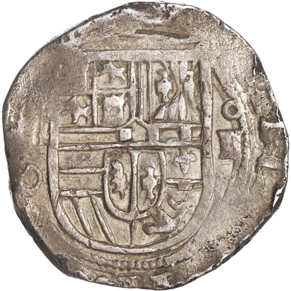 MEXICO, Mexico City, cob 2 reales, Philip II, assayer O below mintmark oM to left, ex-Hubbard.