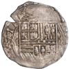 Image 1 : MEXICO, Mexico City, cob 1 real, Philip II, assayer F to right, mintmark oM to left, king's name as 