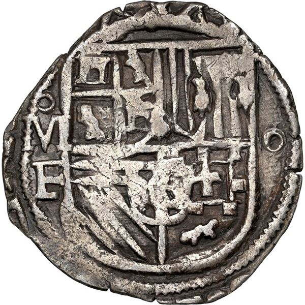 MEXICO, Mexico City, cob 1 real, Philip III, assayer F, o punched over denomination I to right, rare